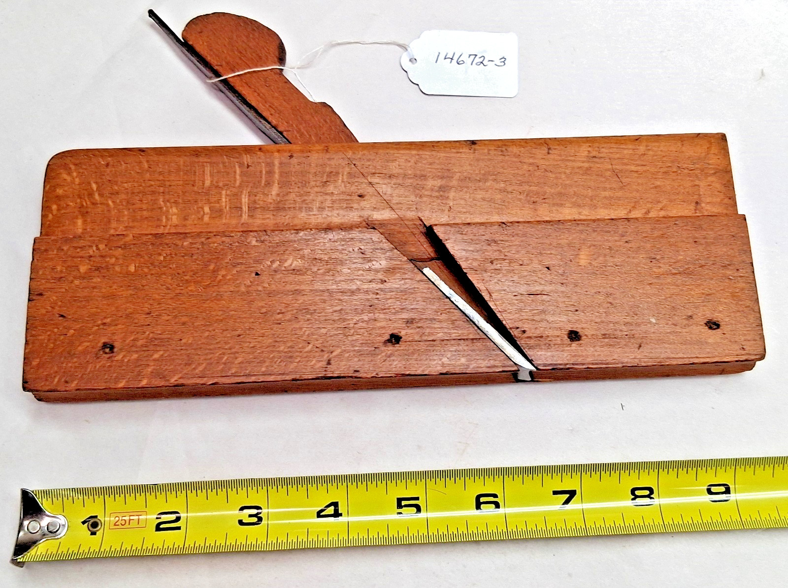 Plane, J. Denison, 5/8" Wide Partial Hollow Cut Blade Antique Molding Plane, USA