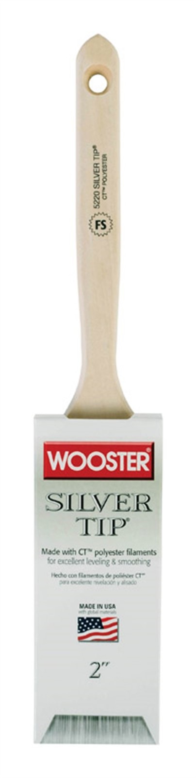 Wooster 5220-2 Birch Hardwood Handle Polyester Blend Flat Paint Brush 2 W in.