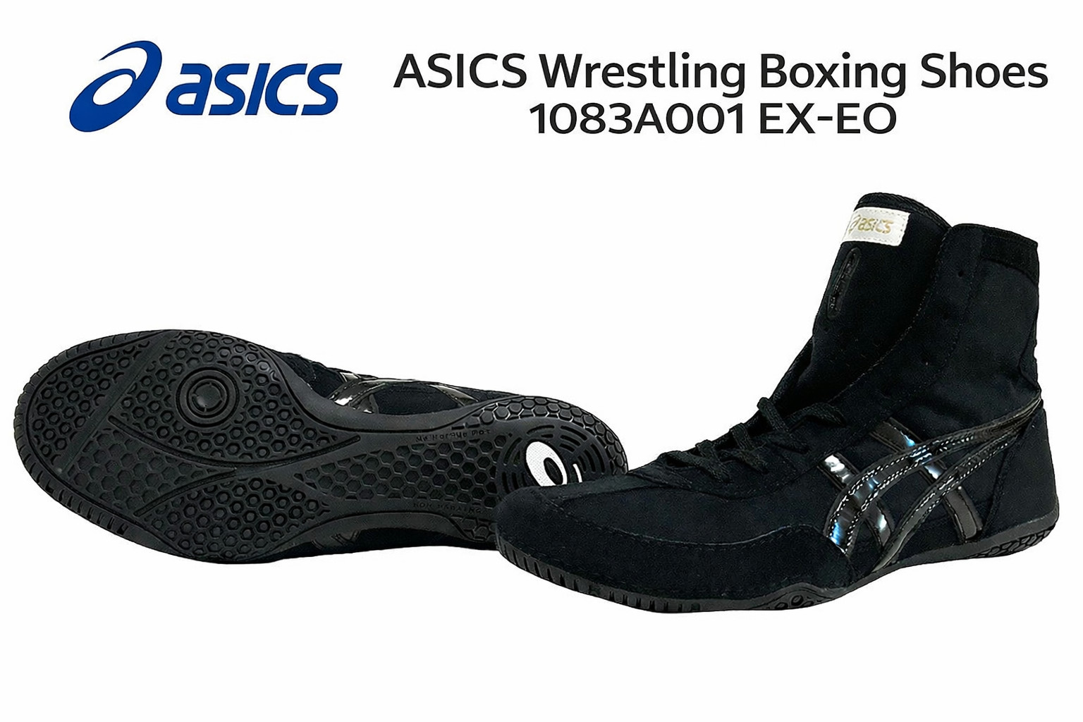 ASICS Special Order Wrestling Boxing Shoes 1083A001 EX-EO Black
