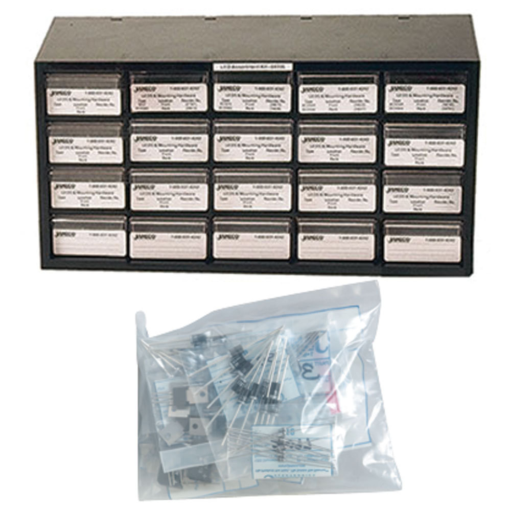 Jameco Valuepro DIODE KIT 420 Piece Diode and Rectifier Component Kit & cabinet