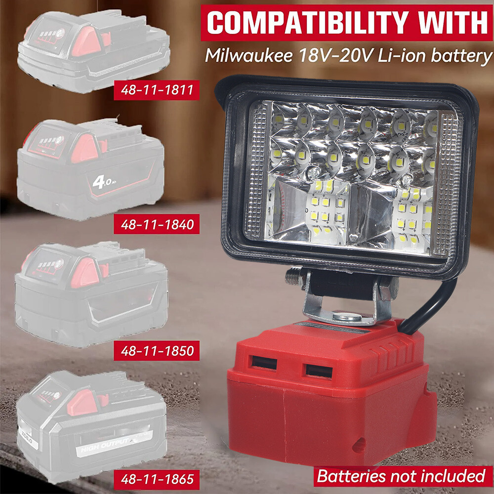 LED Work Light For Milwaukee For M18 Flashlight Work Light 18 LED Battery
