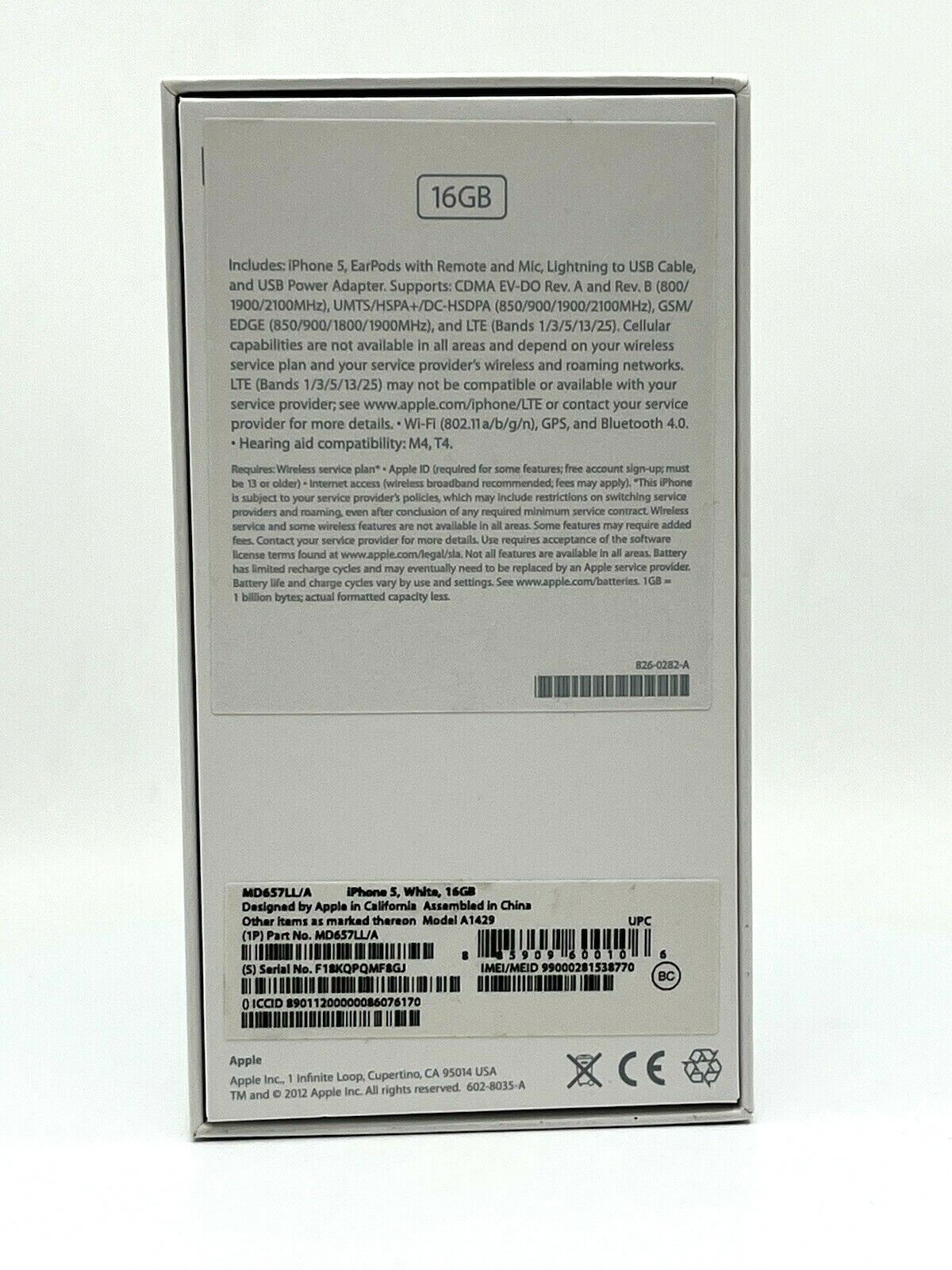 Authentic iPhone 5 Empty Box Apple Original