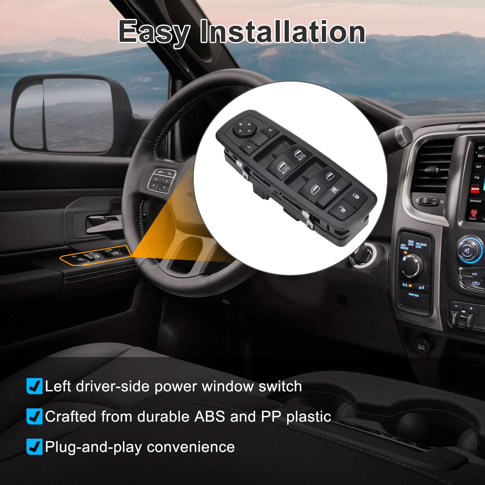 Driver Side Master Control Window Switch for 2009-2012 Dodge Ram 1500 2500 3500