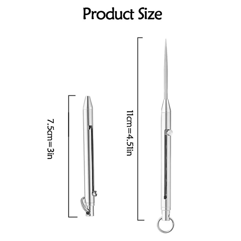 Portable Titanium Alloy Multi Function Retractable Toothpick Keychain for Outdoo
