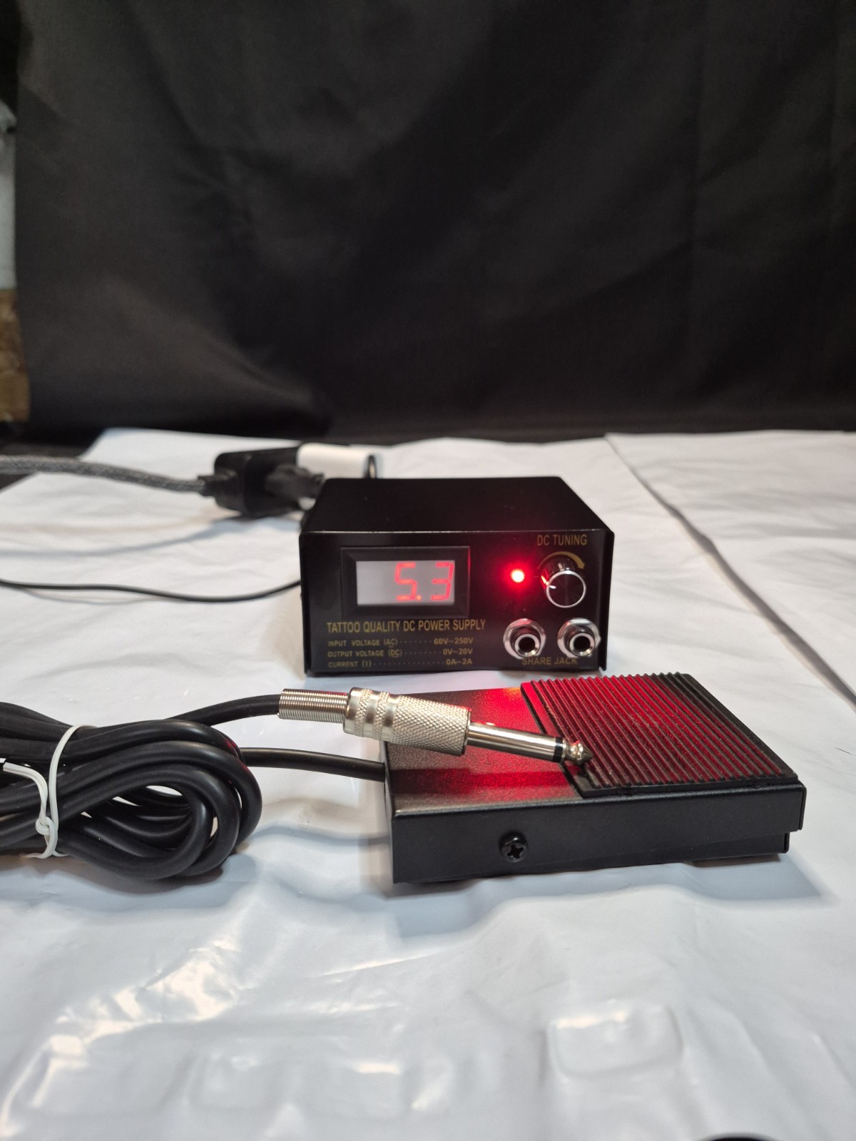 Adjustable Tattoo Machine Digital Power Supply Output LED Display And Foot Pedal