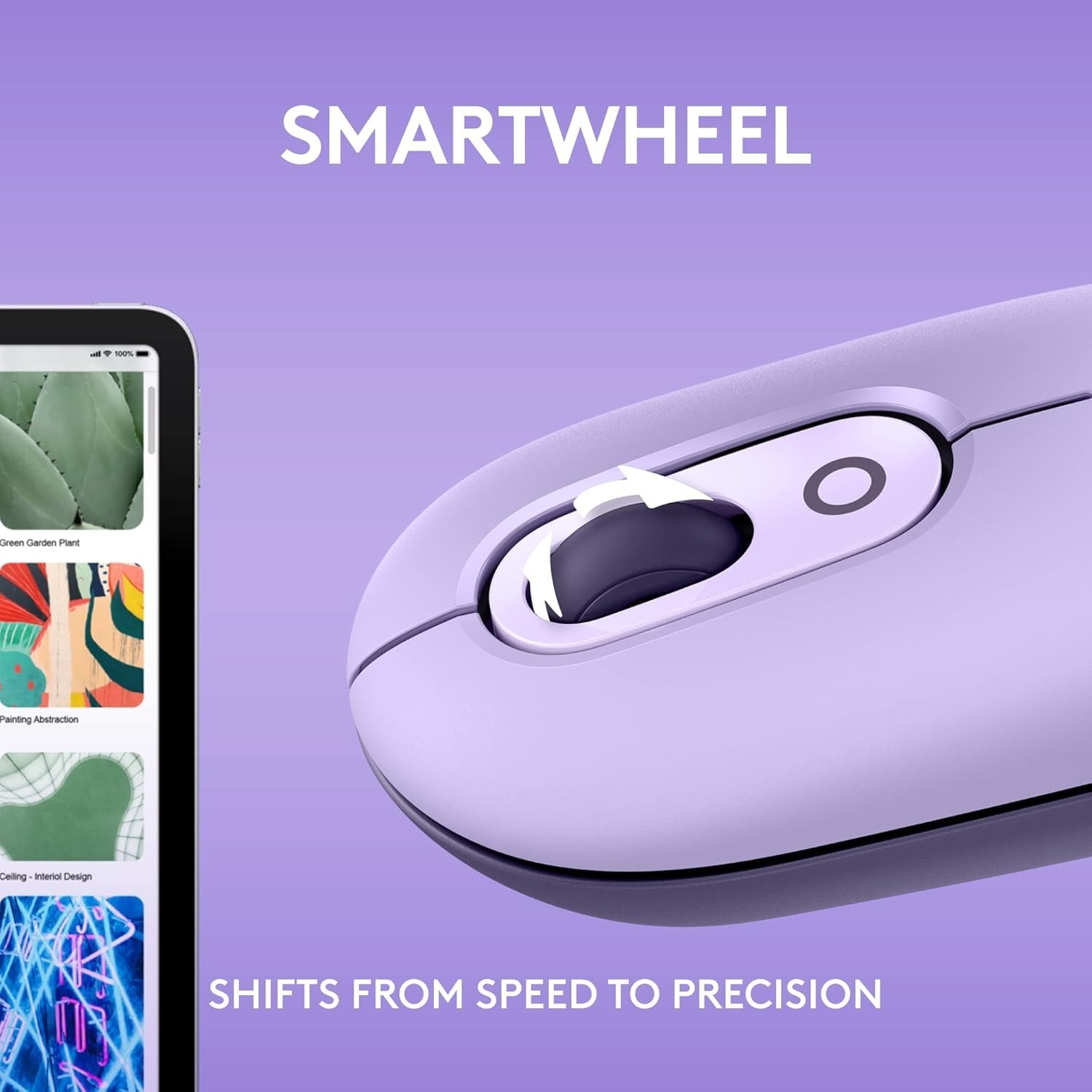 Logitech POP Mouse Wireless Bluetooth Silent Customizable Emojis PC / Mac Cosmos