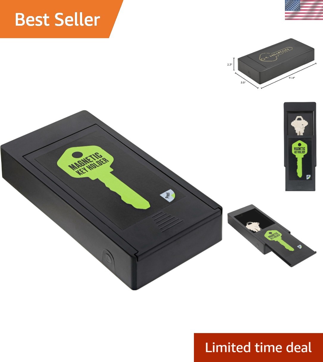 Large Magnetic Key Case - Durable Plastic & Weather-Resistant for Secure Storage