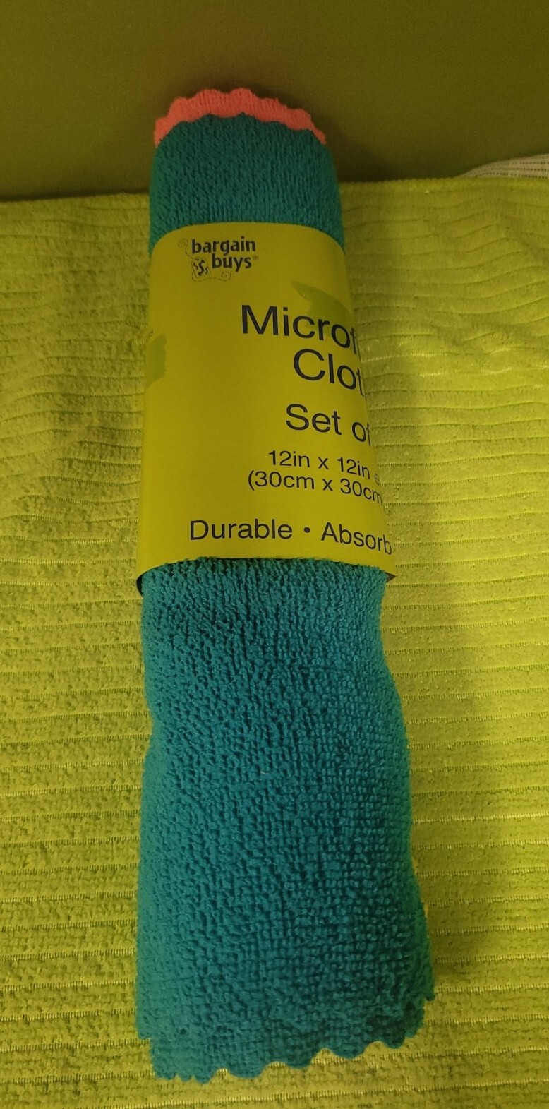Bargain Buys - Microfiber Clothes - 12" x 12" - Set of 5 - 3 Different Colors