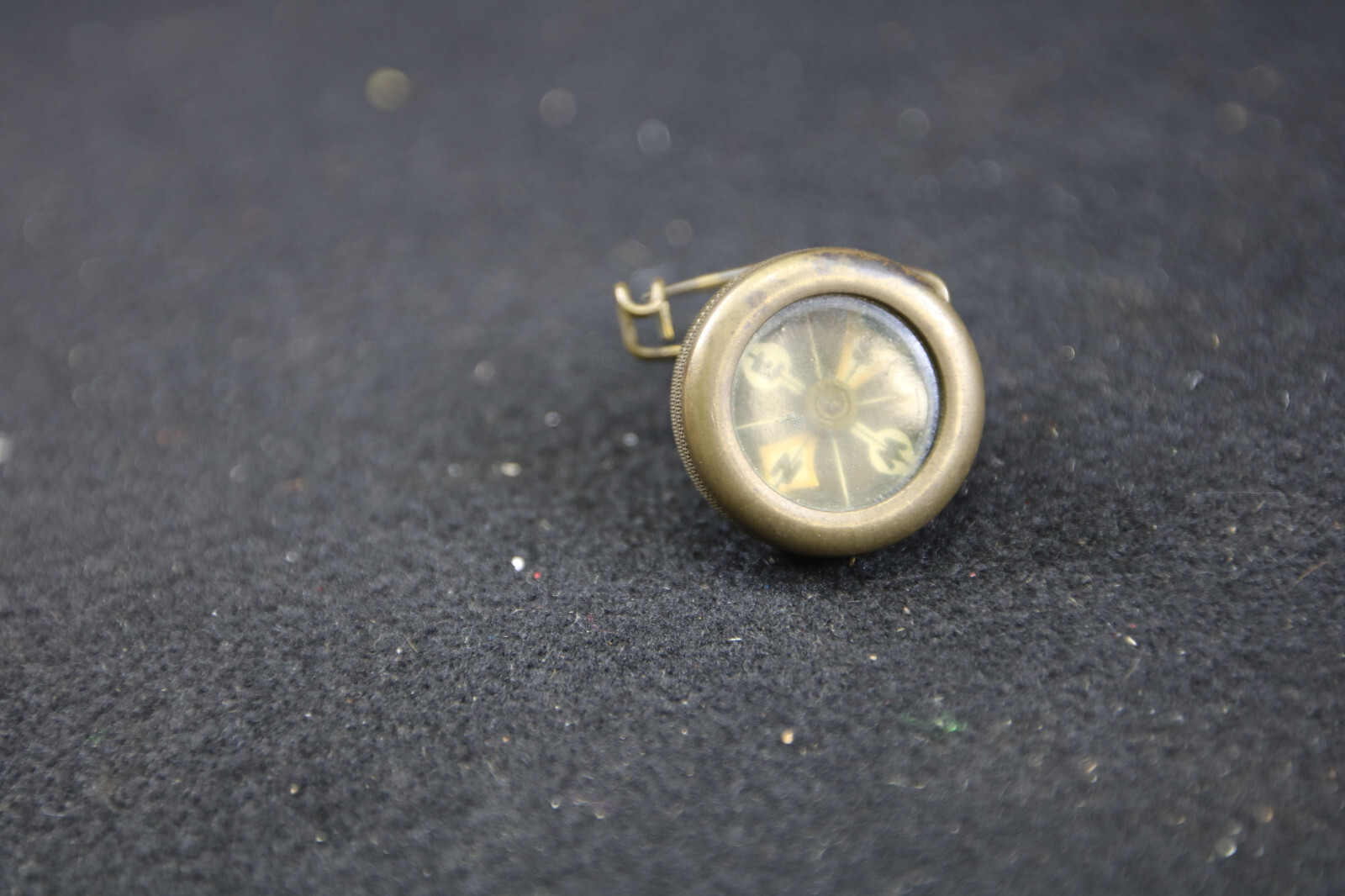 Marble's Brass Compass Pin On Vintage Working Gladstone Michigan USA Free S/H