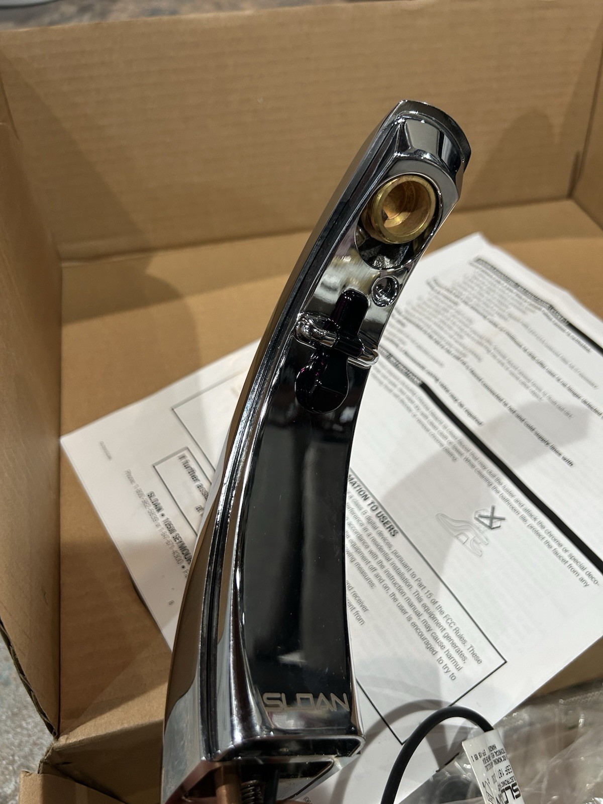 Sloan Optima Plus EBF 187-4 Battery Operated Sensor Faucet Chrome Deck Mounted