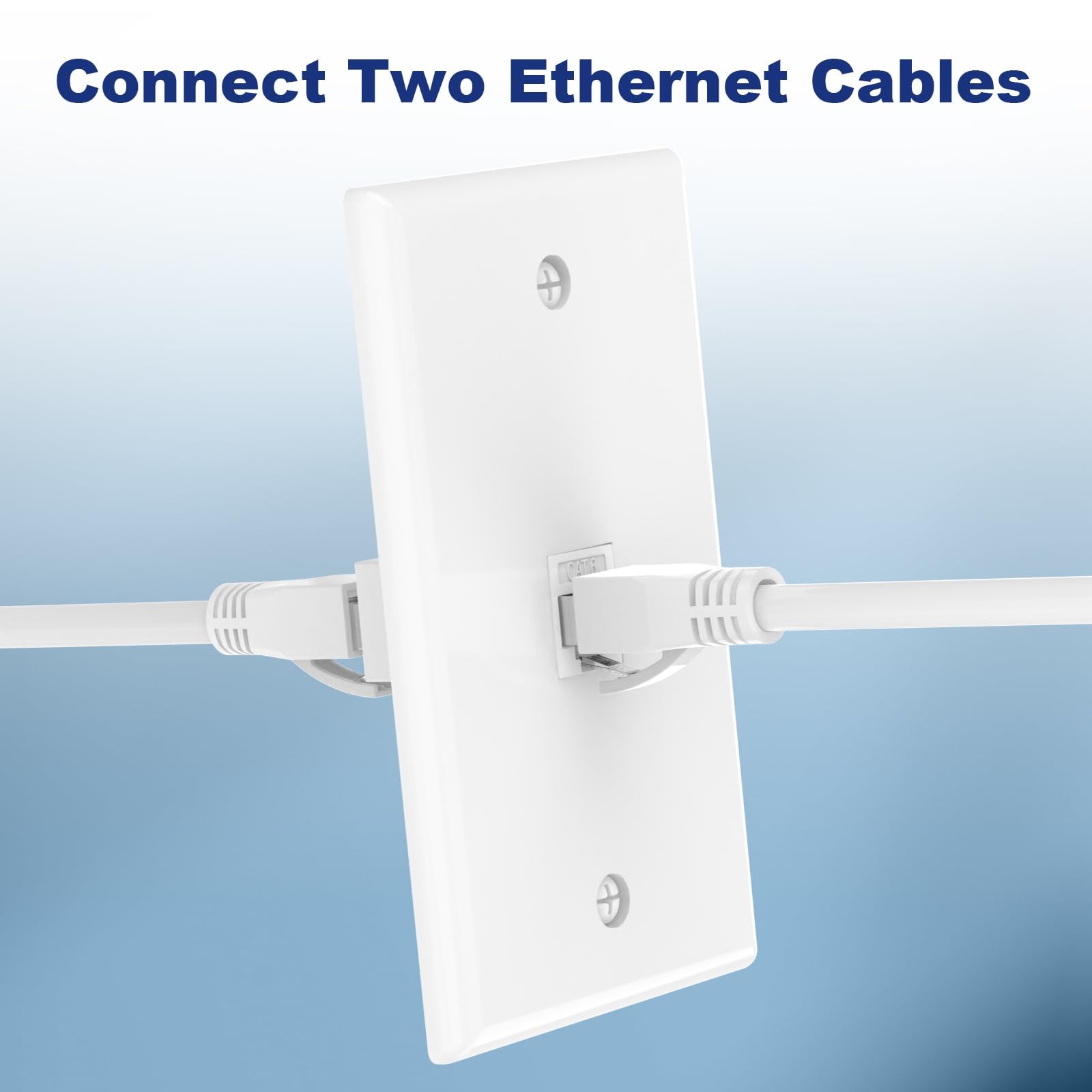 VCE CAT6 Ethernet Wall Plate (UL Listed) White 2-Pack 2 Pack,