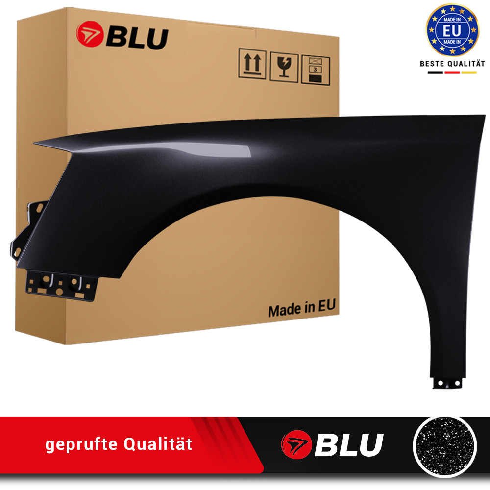 Fender For VW Passat B6 LC9X Left Black 2005-2010 Front Painted Zinc Plated