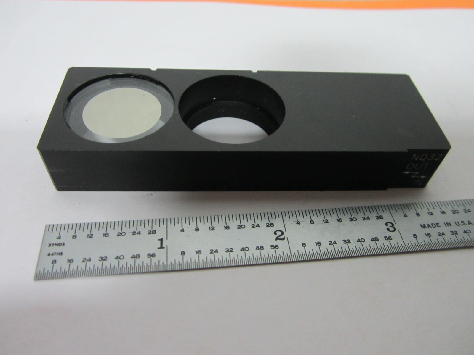 MICROSCOPE PART NIKON FILTER SLIDE ND32 METAL FRAME OPTICS AS IS BIN#K9-46-B
