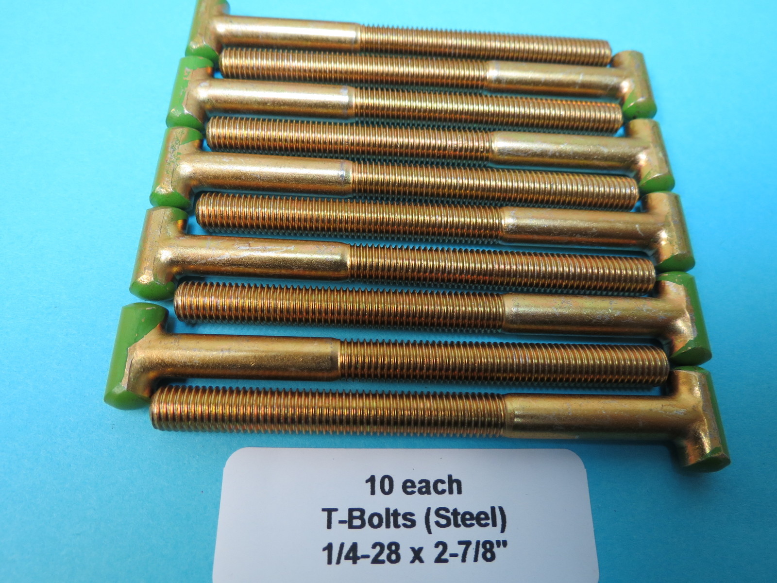 10 ea. New Tee Head T-Bolts 1/4”-28 X 2-7/8” Aircraft Marine Rat Rod Industrial