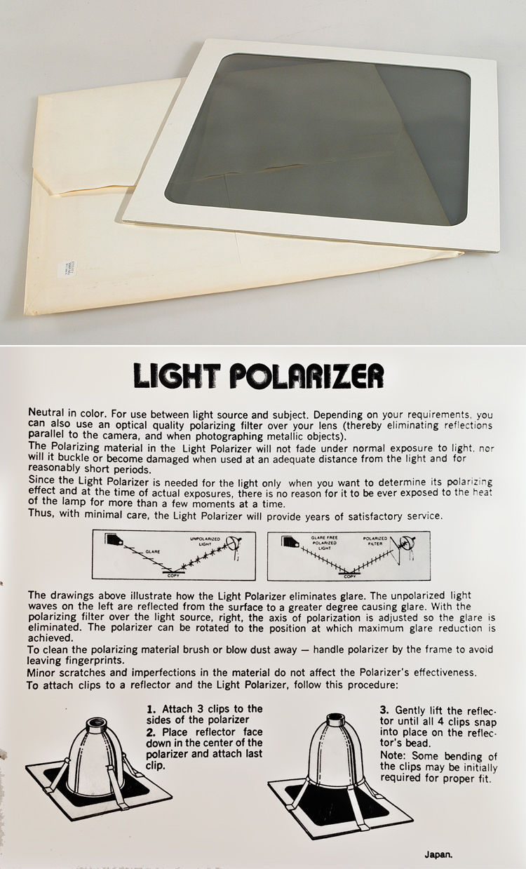 POLARIZING MATERIAL IN FRAME 10 X 10 INCHES