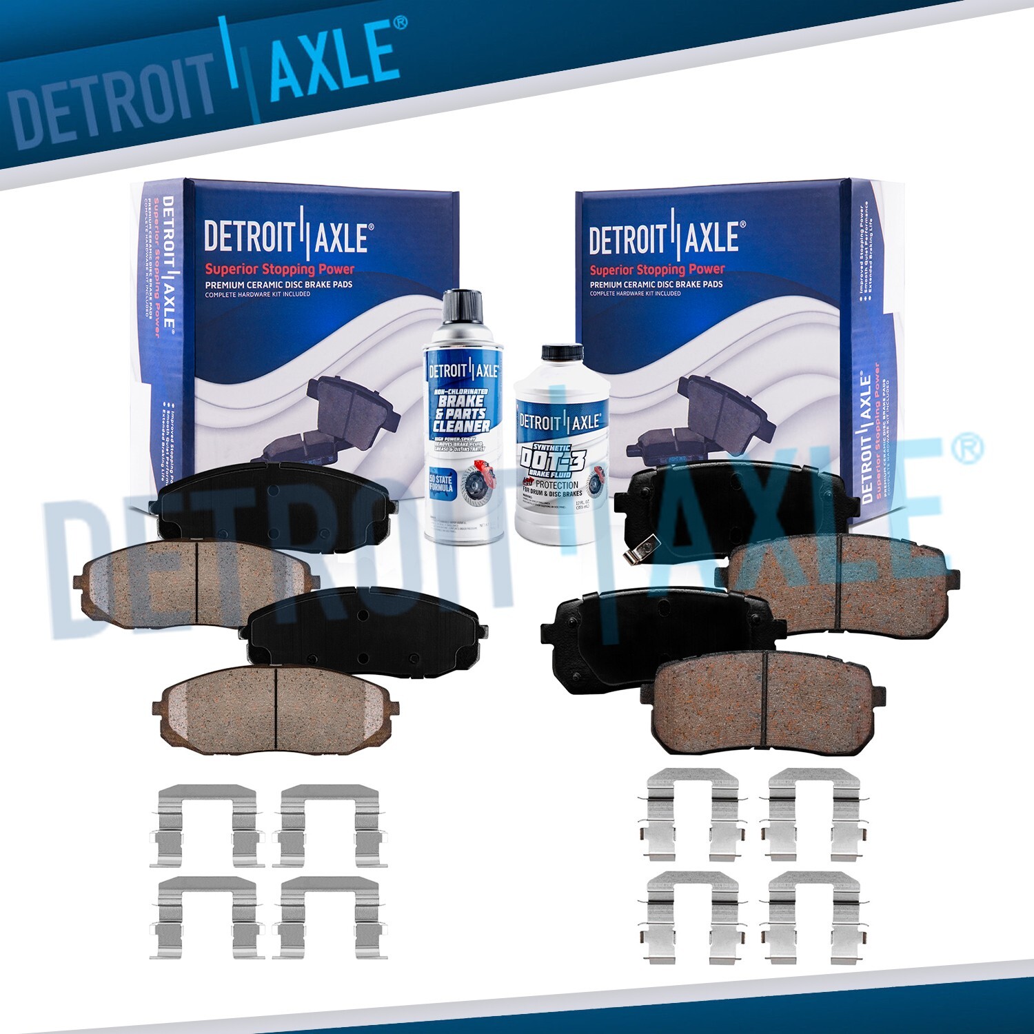 Front and Rear Ceramic Brake Pads for 2015 - 2019 Kia Sedona