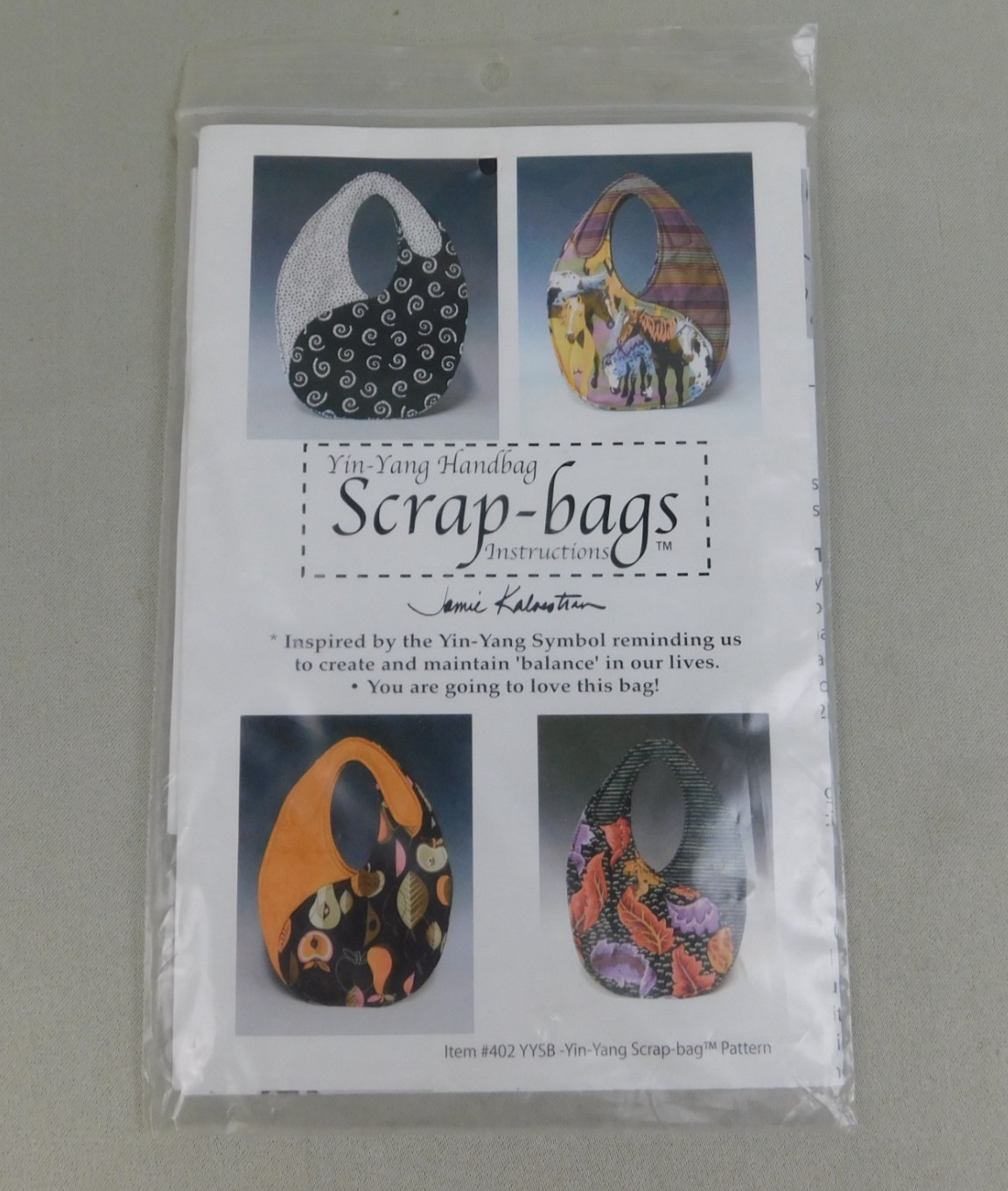 Jamie Kalvestran Designs Scrap-bags Yin-Yang Handbag Sewing Pattern