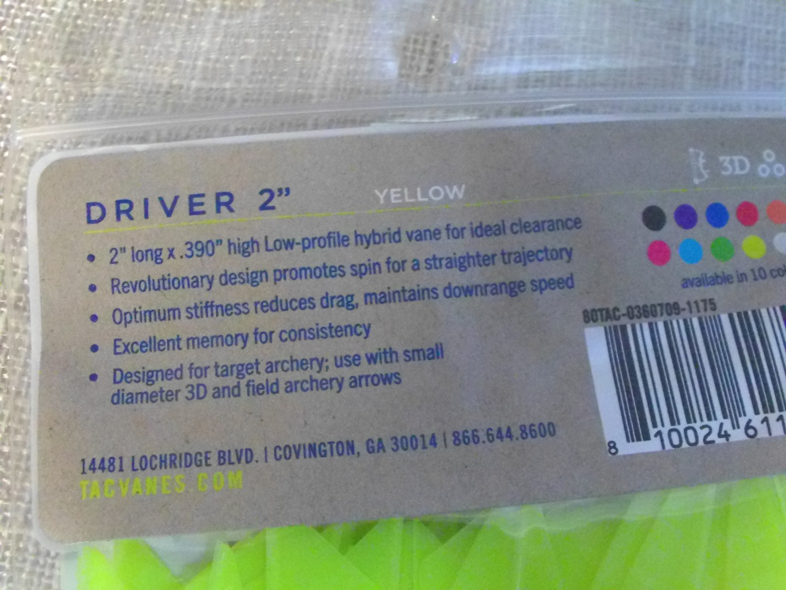 3 TAC Vanes Driver 2" -36 packs (108 TOTAL)