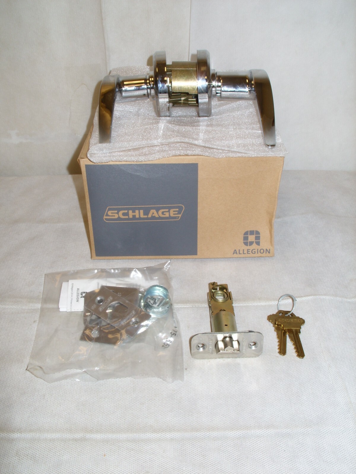 SCHLAGE F80-SAC-625-GSN SACRAMENTO COMMERCIAL STOREROOM LOCK POLISHED CHROME