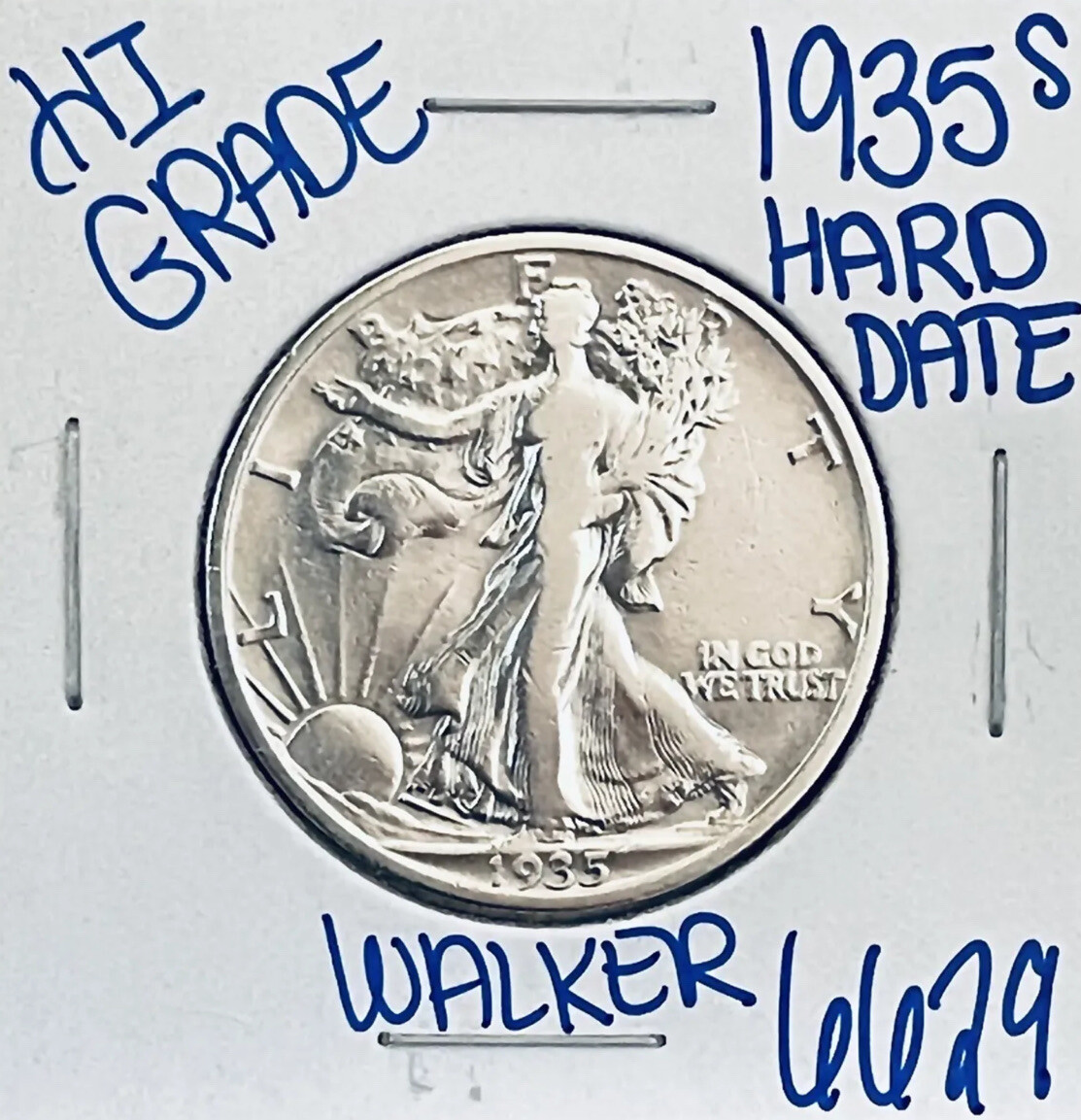 1935 S LIBERTY WALKING 90% SILVER HALF DOLLAR HG RARE MINT AU