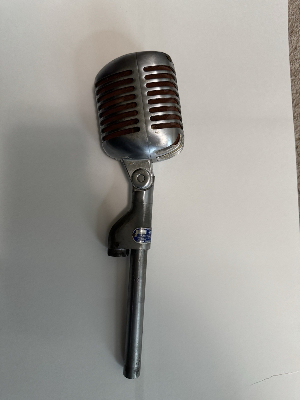 Vintage Shure Unidyne Model 55S Microphone USED, Untested