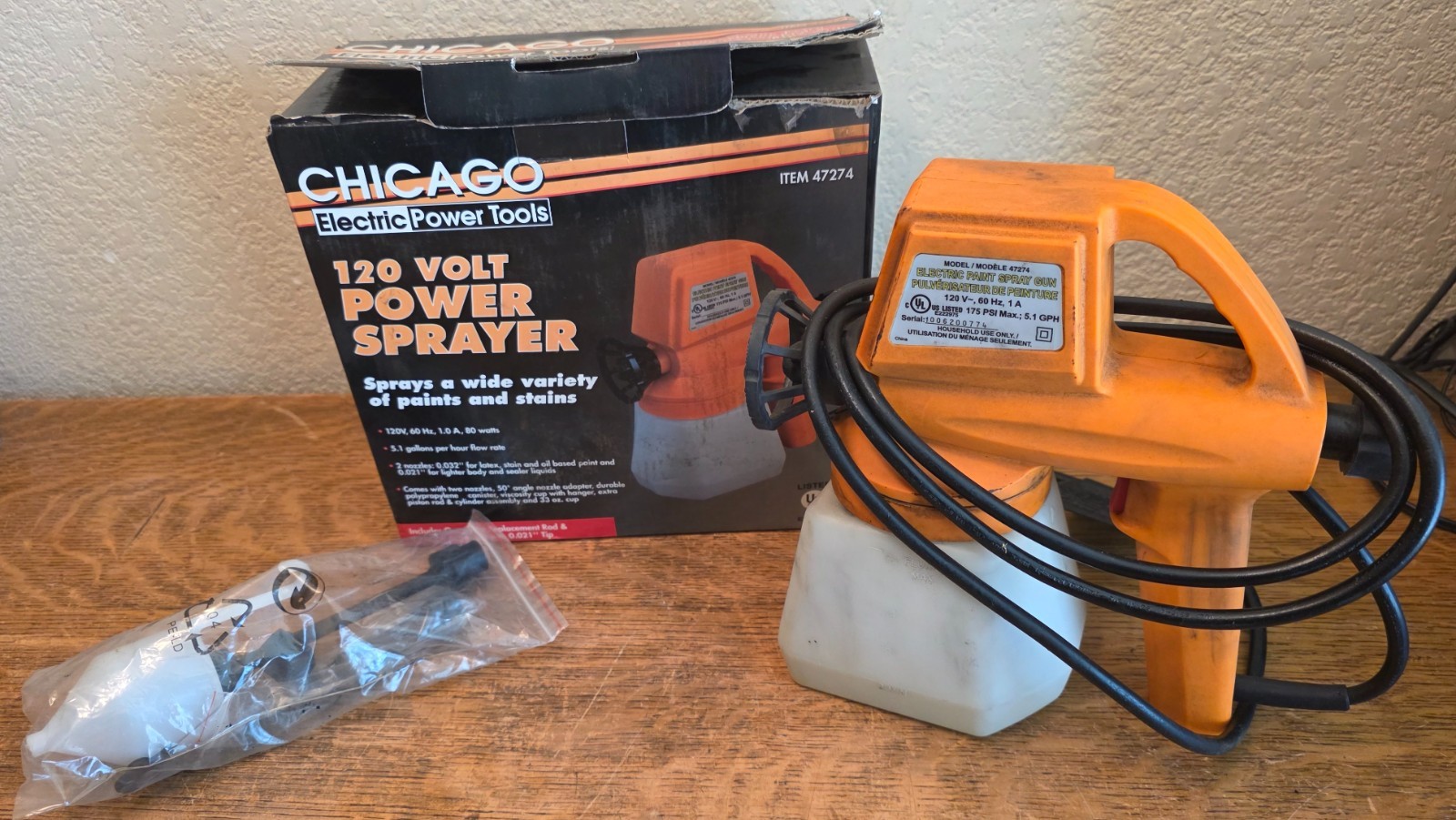 Chicago 120 Volt Electric Power Sprayer Painter Used Model #47274*