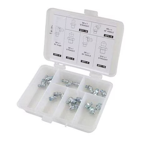 Westward 52Nz88 Grease Fitting Kit, No. Pieces 44, Pk44