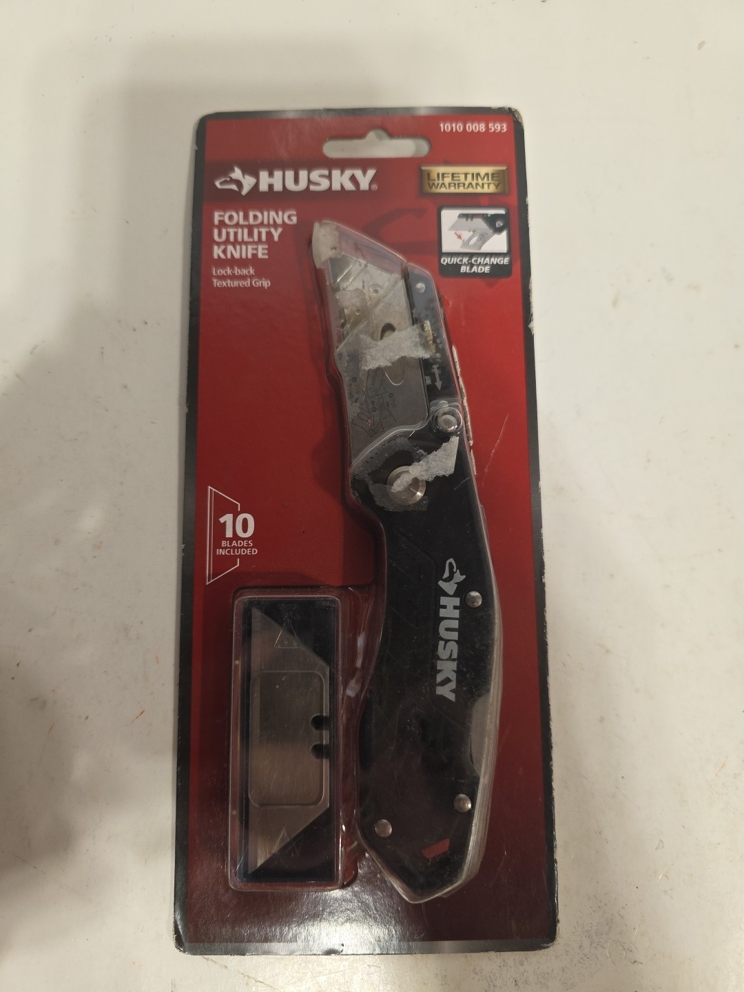 Husky Folding Utility Knife  QUICK-CHANGE BLADE 10 Blades Included FREE SHIPPING