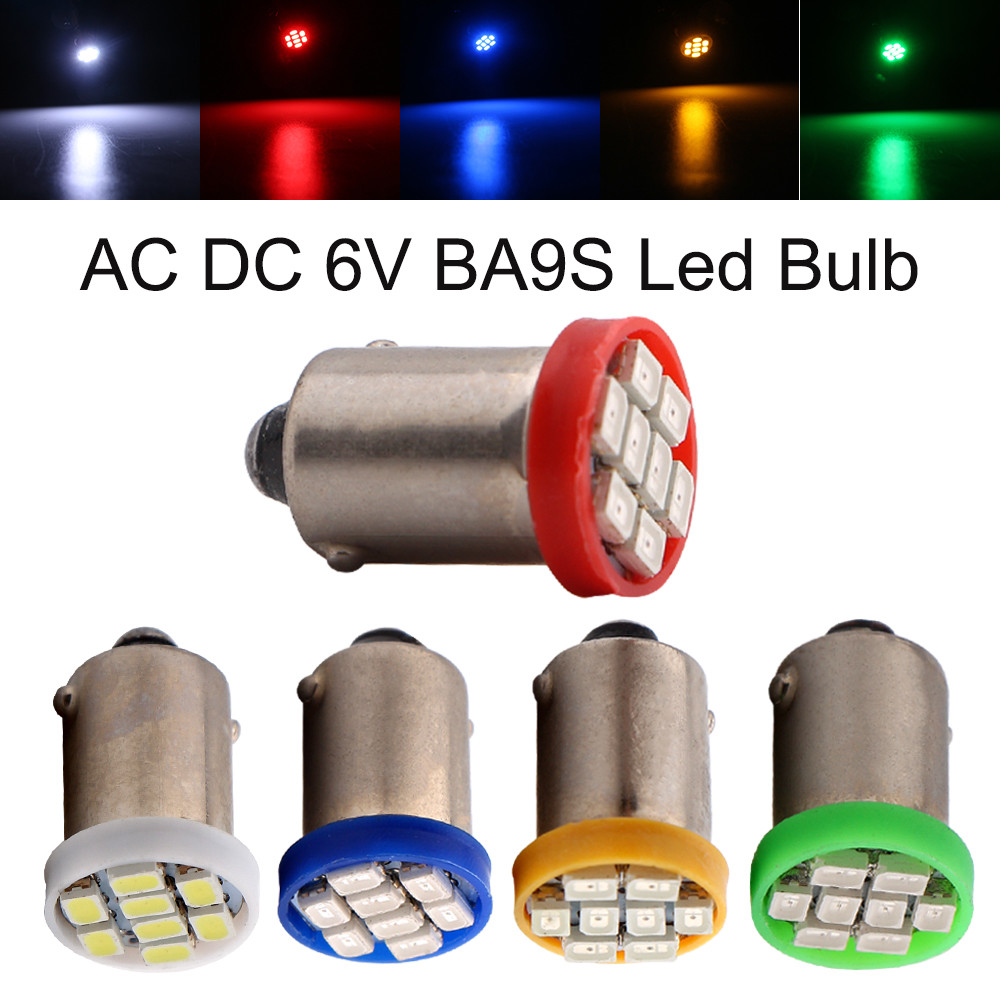 100Pcs DC AC 6V 6.3V BA9S 1889 1895 T11 T4W 1893 64111 Pinball LED Light Bulbs
