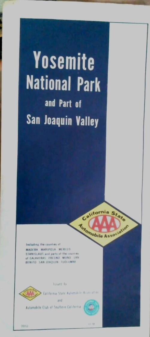 YOSEMITE NATIONAL PARK  AAA CALIFORNIA STATE MAP