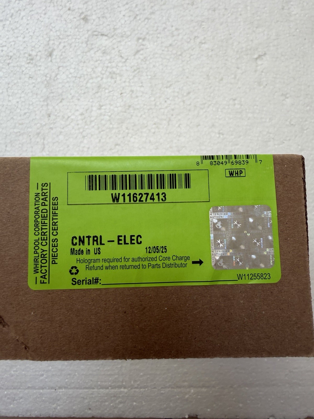 # W11627413 control Board For Washer