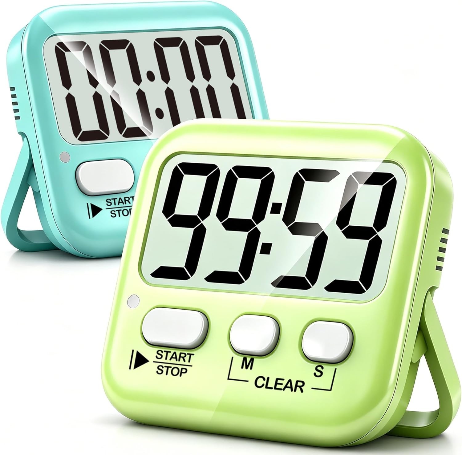 2 Pack Digital Timer for Kids Magnetic Countdown Kitchen Timers Battery Included