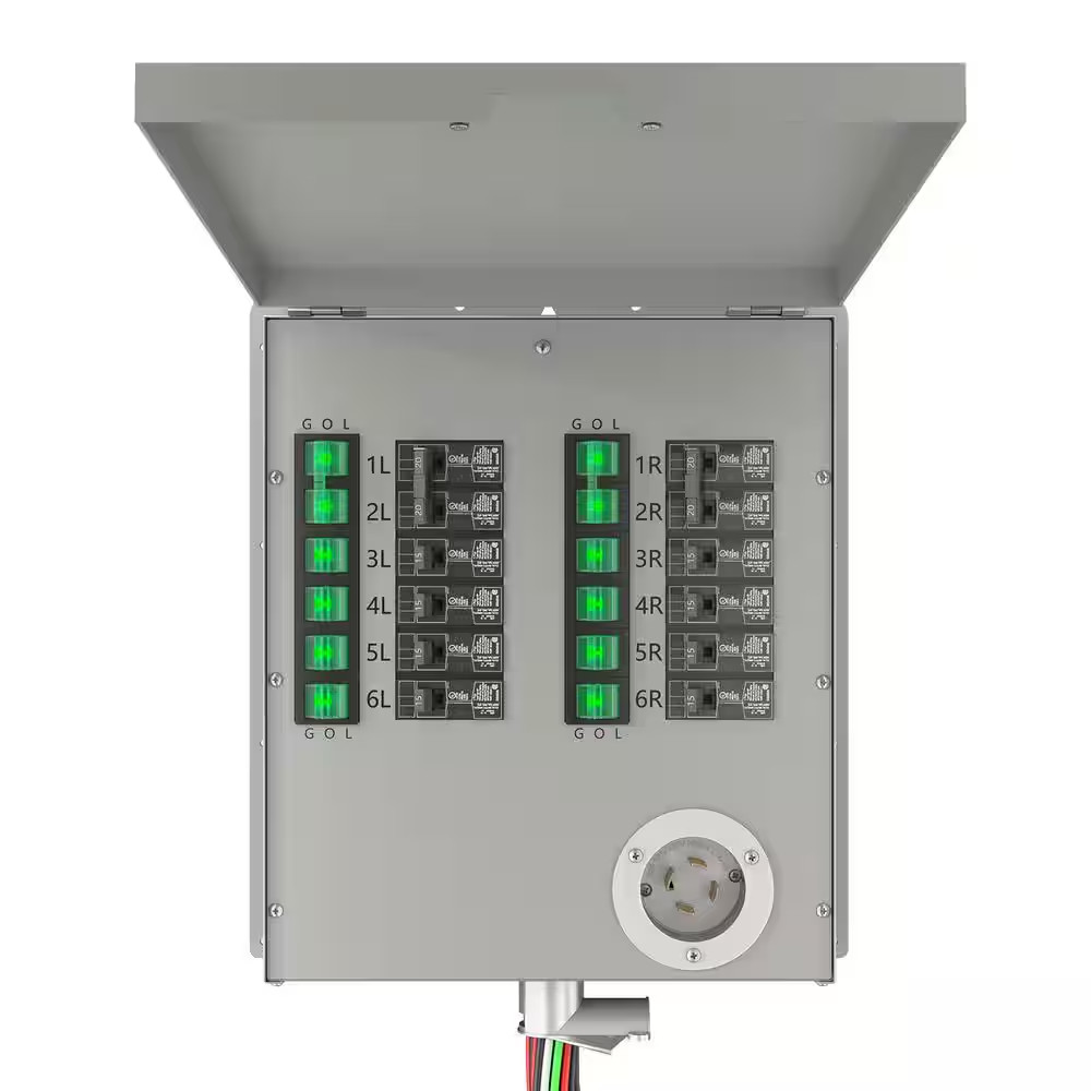 12-Circuits 120-Volt/240-Volt 30Amp Non-Automatic Power Transfer Switch Kit