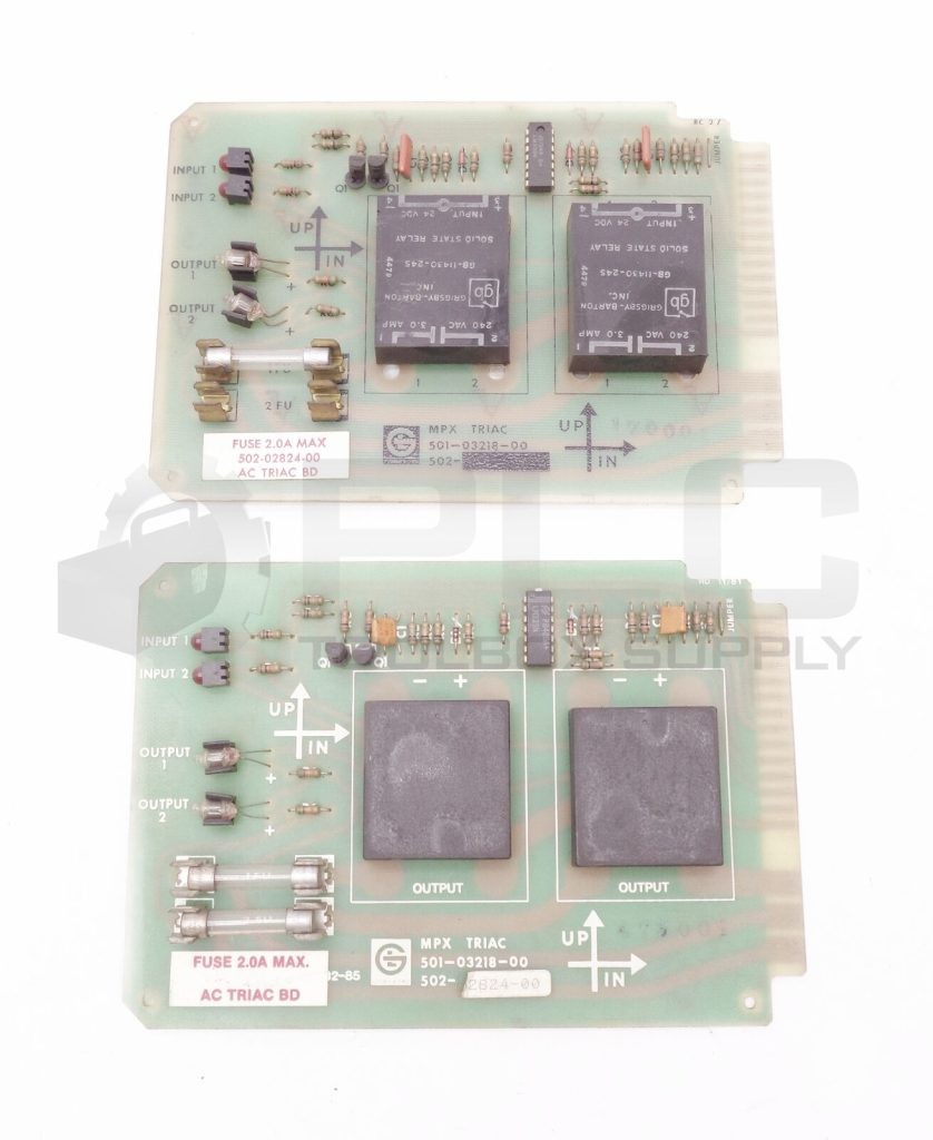 LOT OF 2 GIDDINGS & LEWIS 501-03218-00 MPX TRIAC CIRCUIT BOARD 502-02824-00