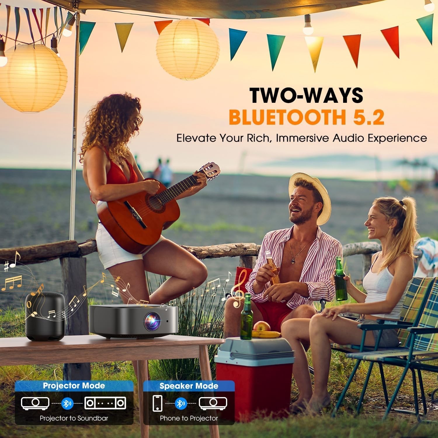 E2 Mini Projector 4K | Built-in WiFi 6 & Bluetooth 5.2 for Streaming Bliss