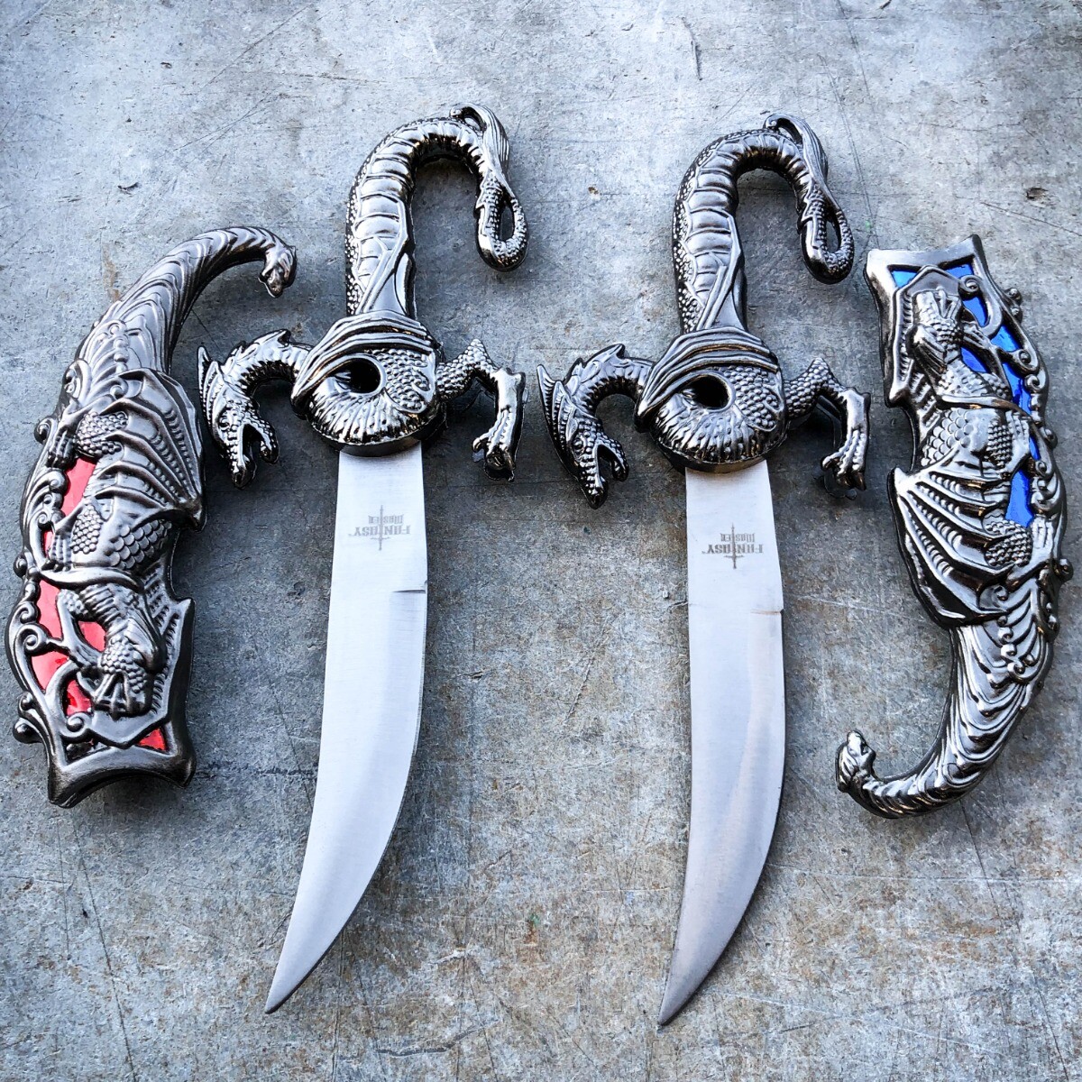 10" NEW Dragon Fantasy Fixed Blade Knife Dagger Sword Medieval Ninja w/ Sheath