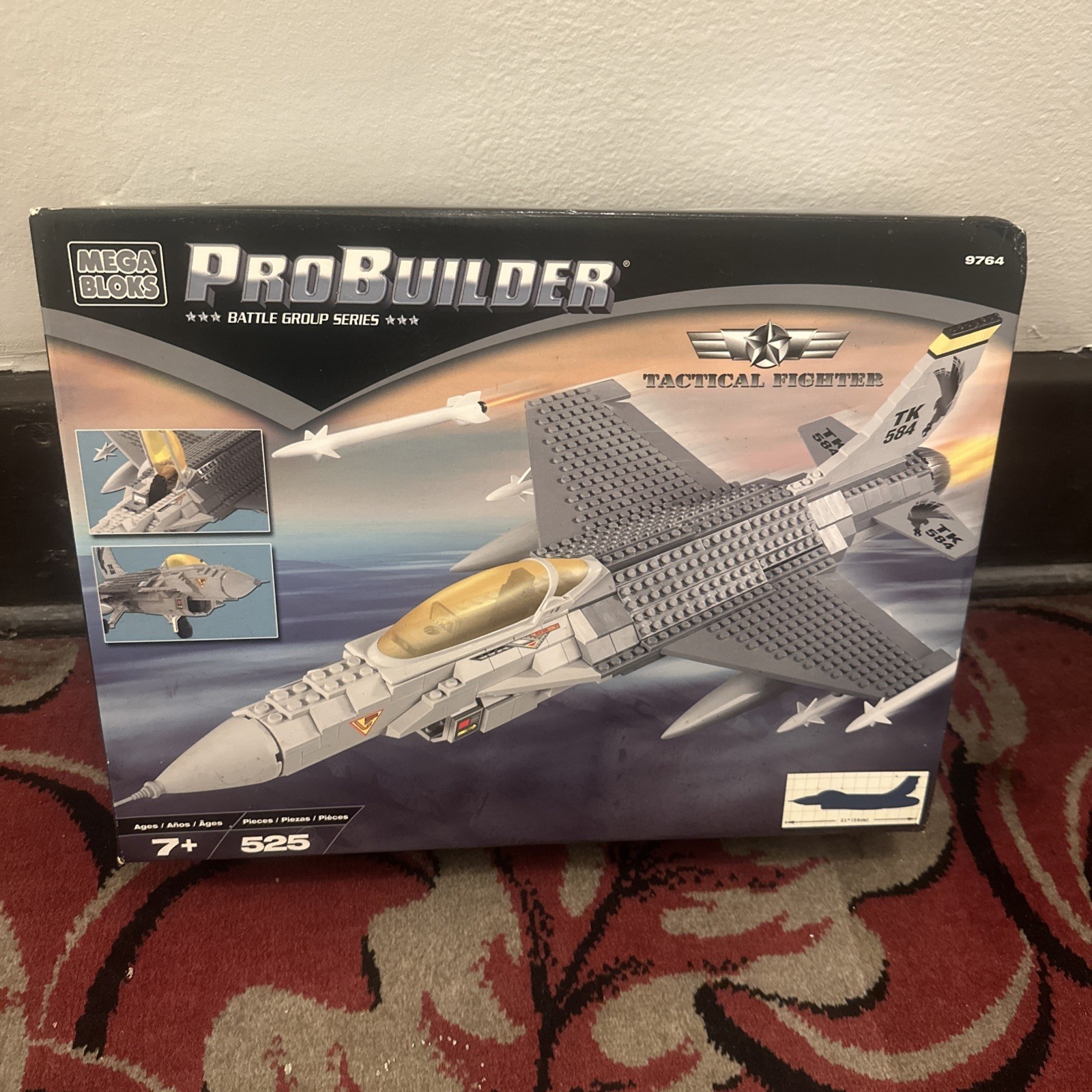 Mega Bloks Pro Builder Tactical Fighter Plane #9764 FACTORY SEALED Good Box