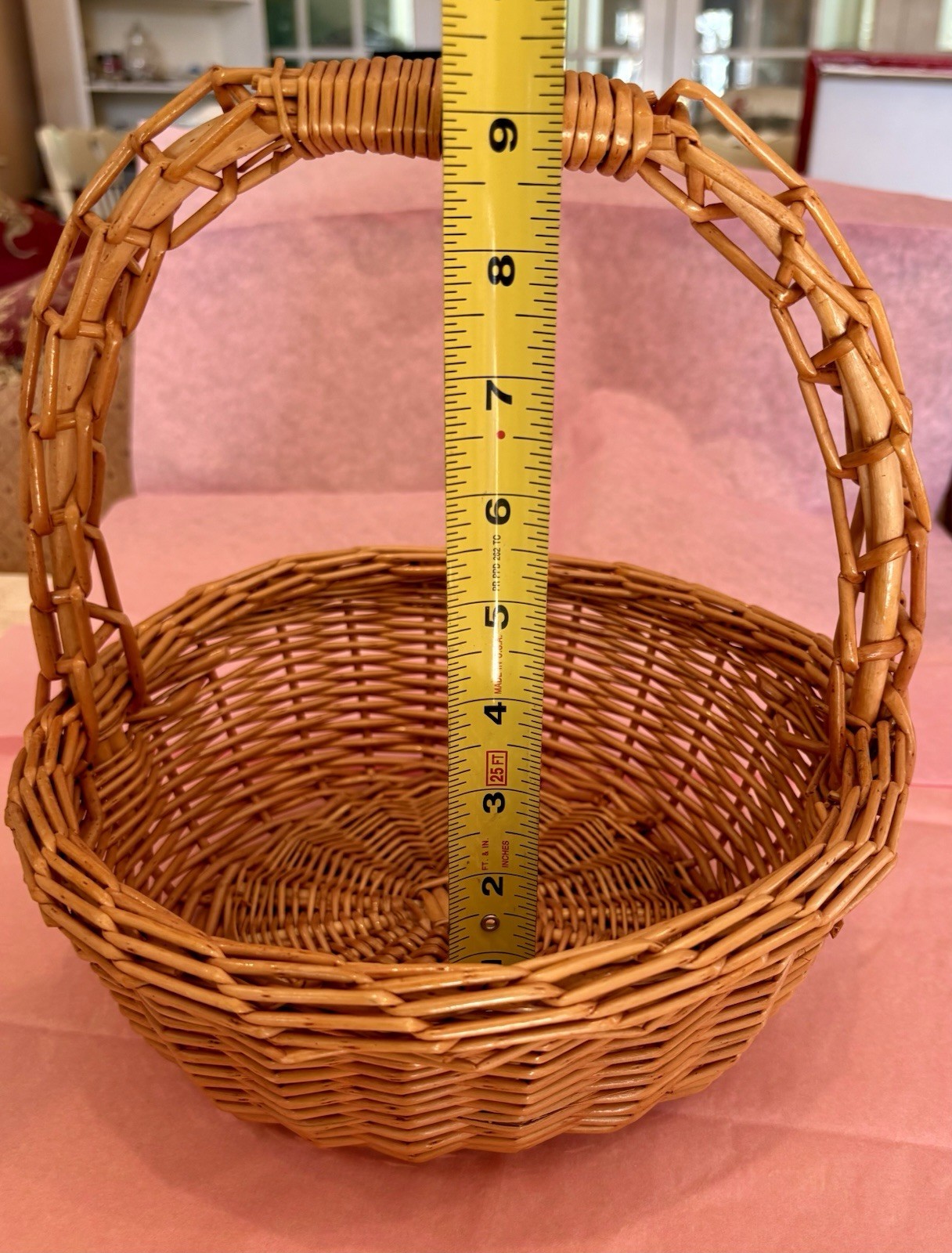 Vintage All Purpose Brown Wicker / Rattan Basket Gift Easter Bread Decorative