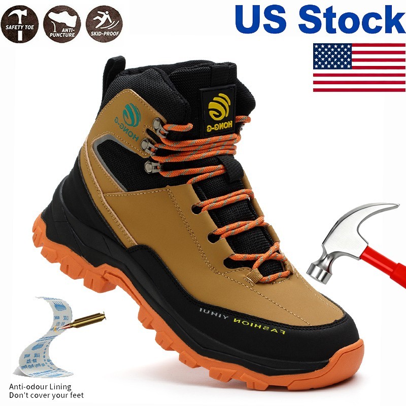 Indestructible Mens Work Boots Steel Toe Anti-smash Non Slip Boots Hiking Shoes