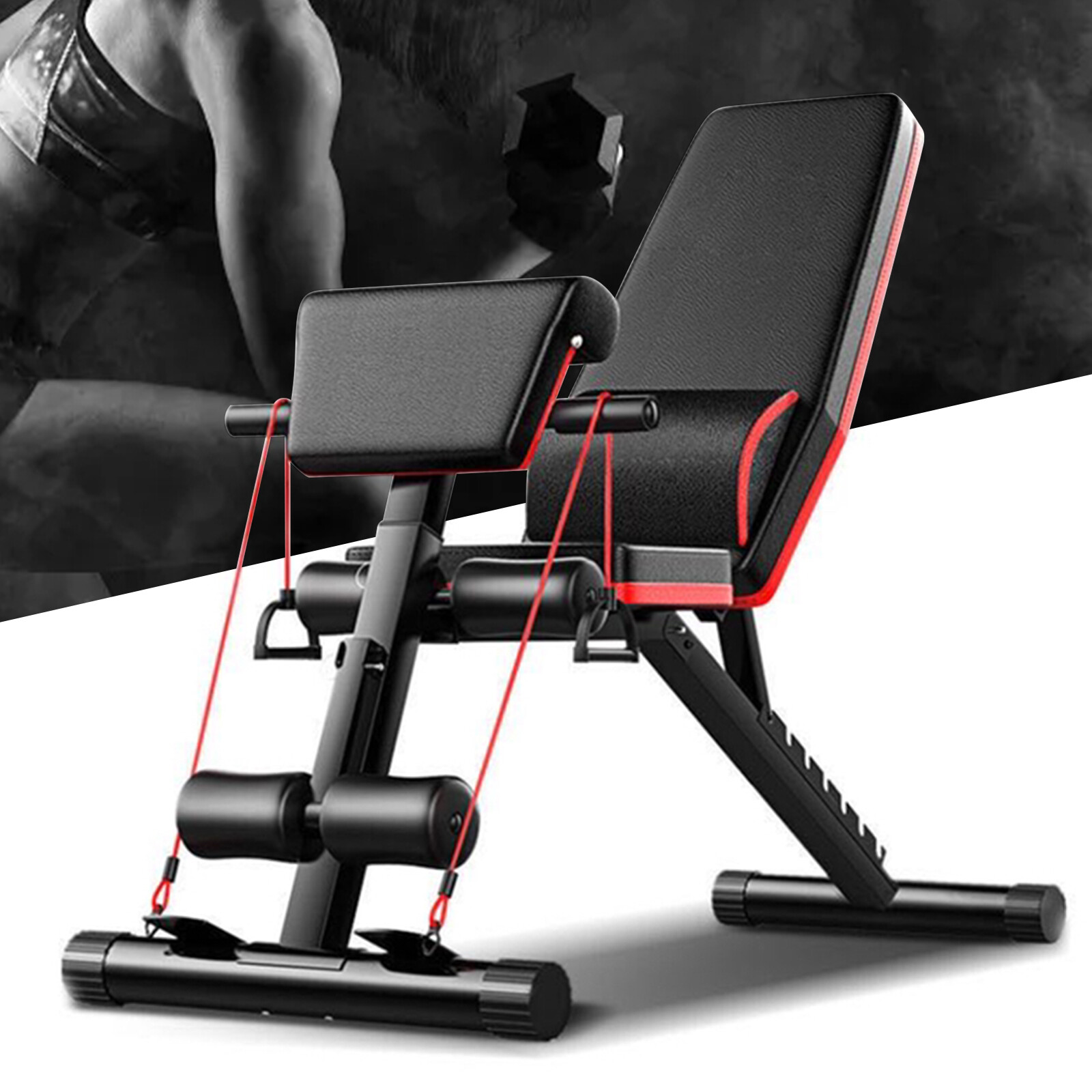 Foldable Workout Weight Bench Adjustable Gym Exercise Dumbbell Training Board