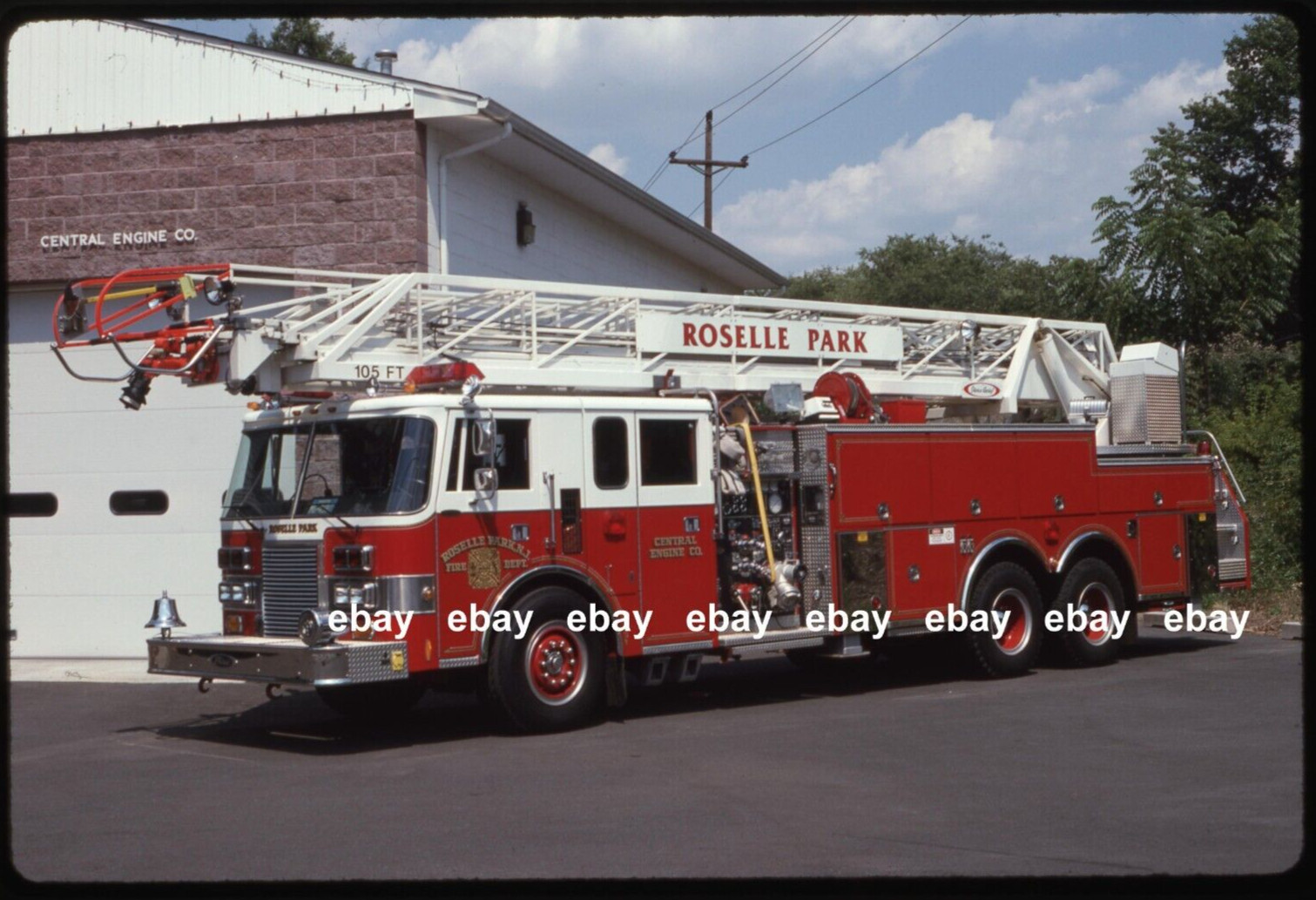 Roselle Park NJ 1989 Pierce Lance 105' Aerial Fire Apparatus Slide