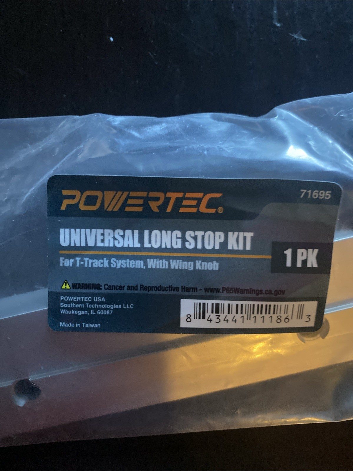 POWERTEC 71695 Universal Long Stop Kit, T Track Stop Block for T-Track NEW