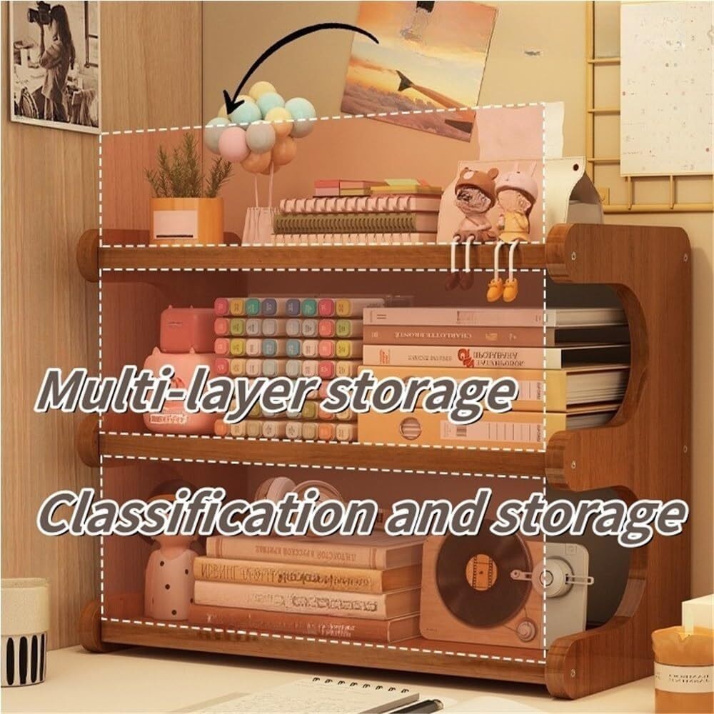 Desk Shelf Bookshelf for Desktop Organization Table Shelf Organizer Storage Rack