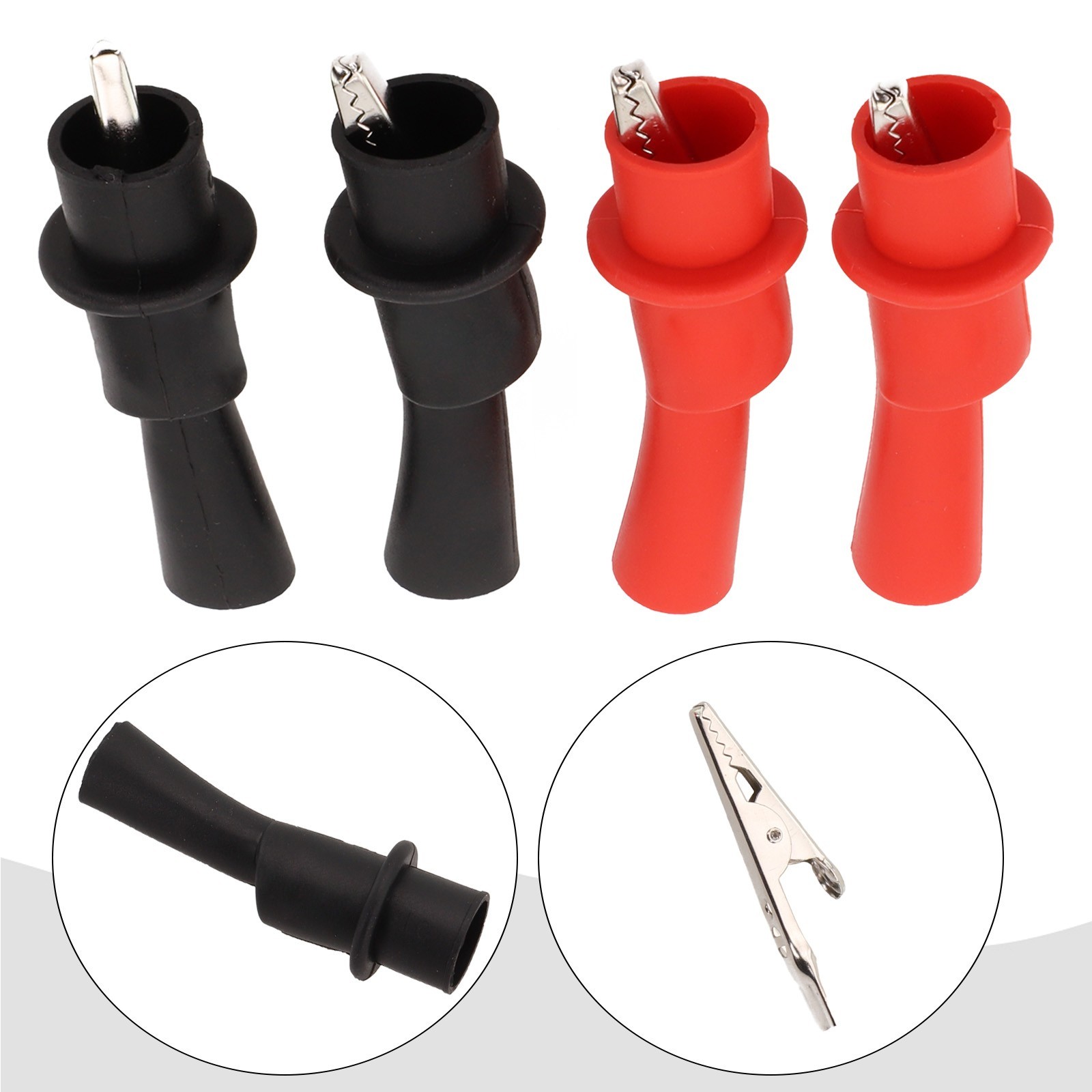 Rubber insulated circuit metal crocodile clip for accurate measurements