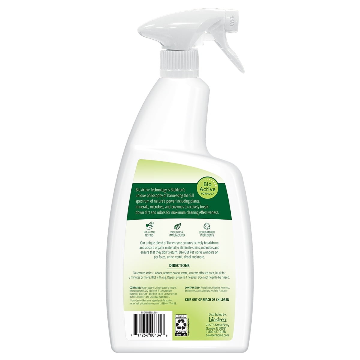 Biokleen Bac-Out Pet Stain Remover 32oz Lime & Lavender Scent Odor Eliminator