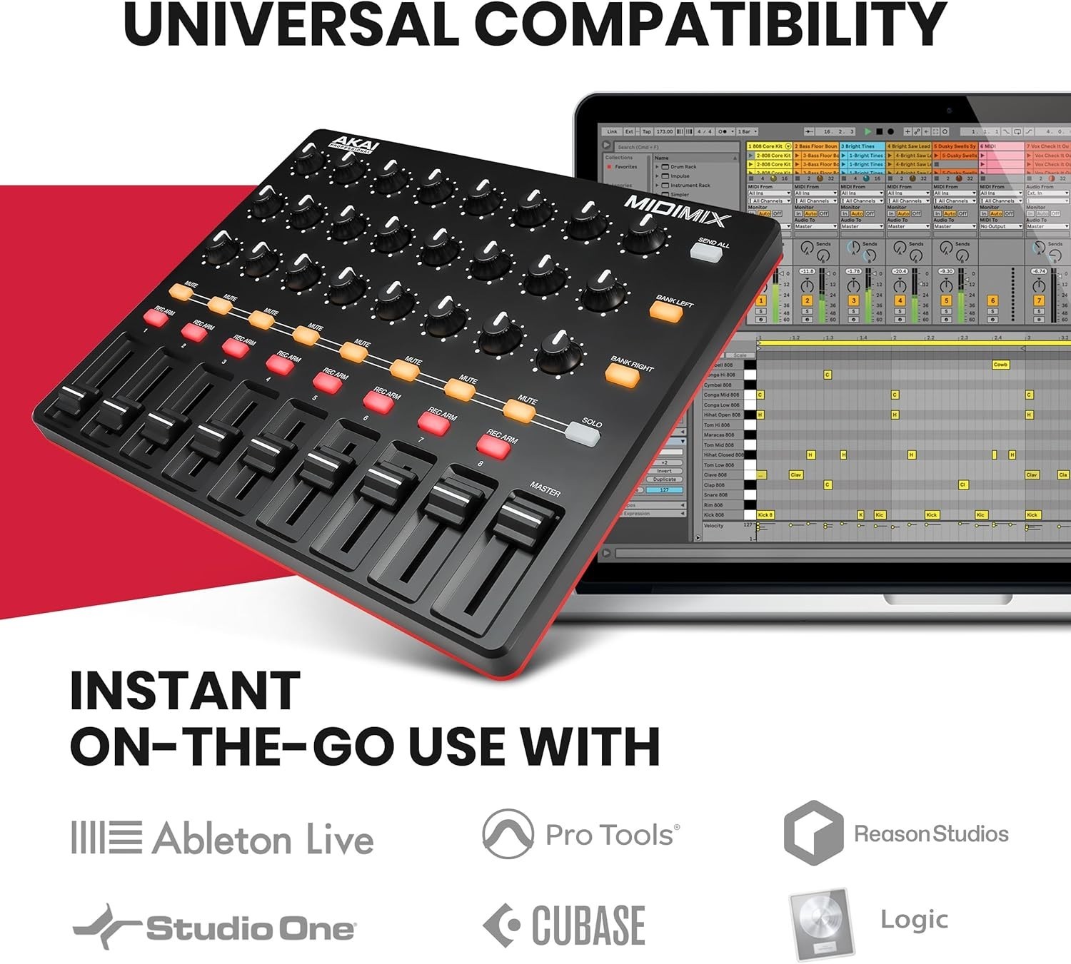 Ultra-Portable MIDI Mixer with 1 to 1 Mapping for Effortless Ableton Live Use