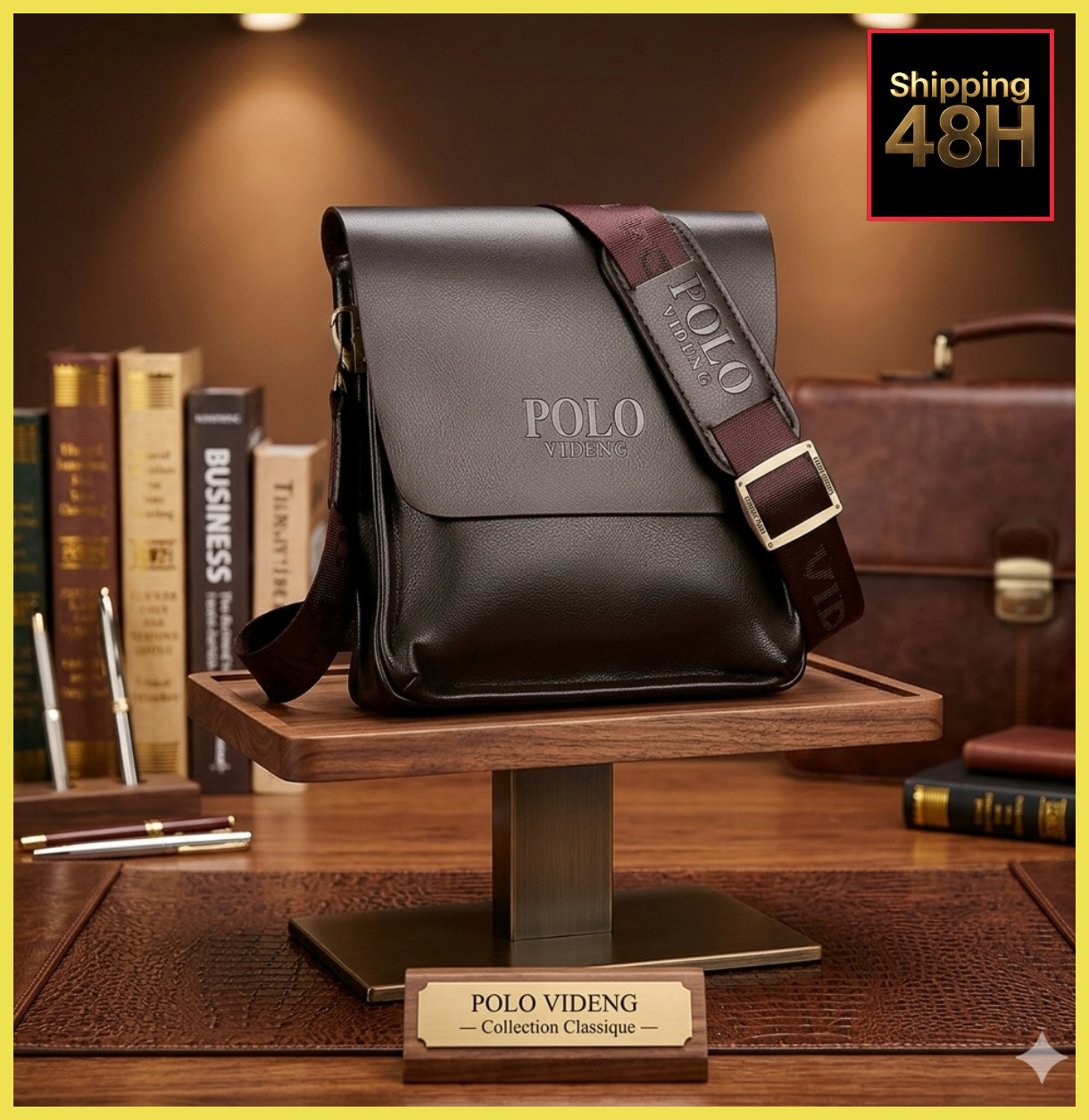 Crossbody Men's Messenger Bag Leather PoloS Handbags Shoulder Travel Bags