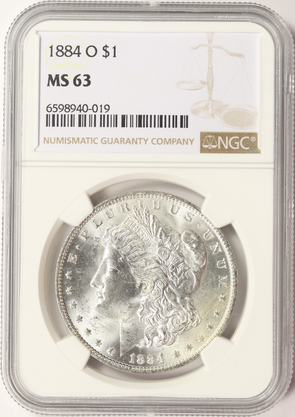 1884-O Morgan Silver Dollar $1 NGC MS63