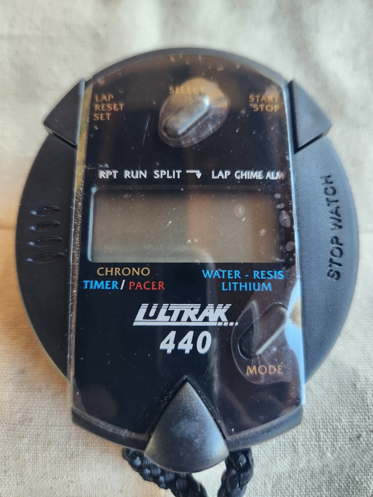 Ultrak 440 Black Professional Digital Stopwatch Timer Alarm w/ Lanyard