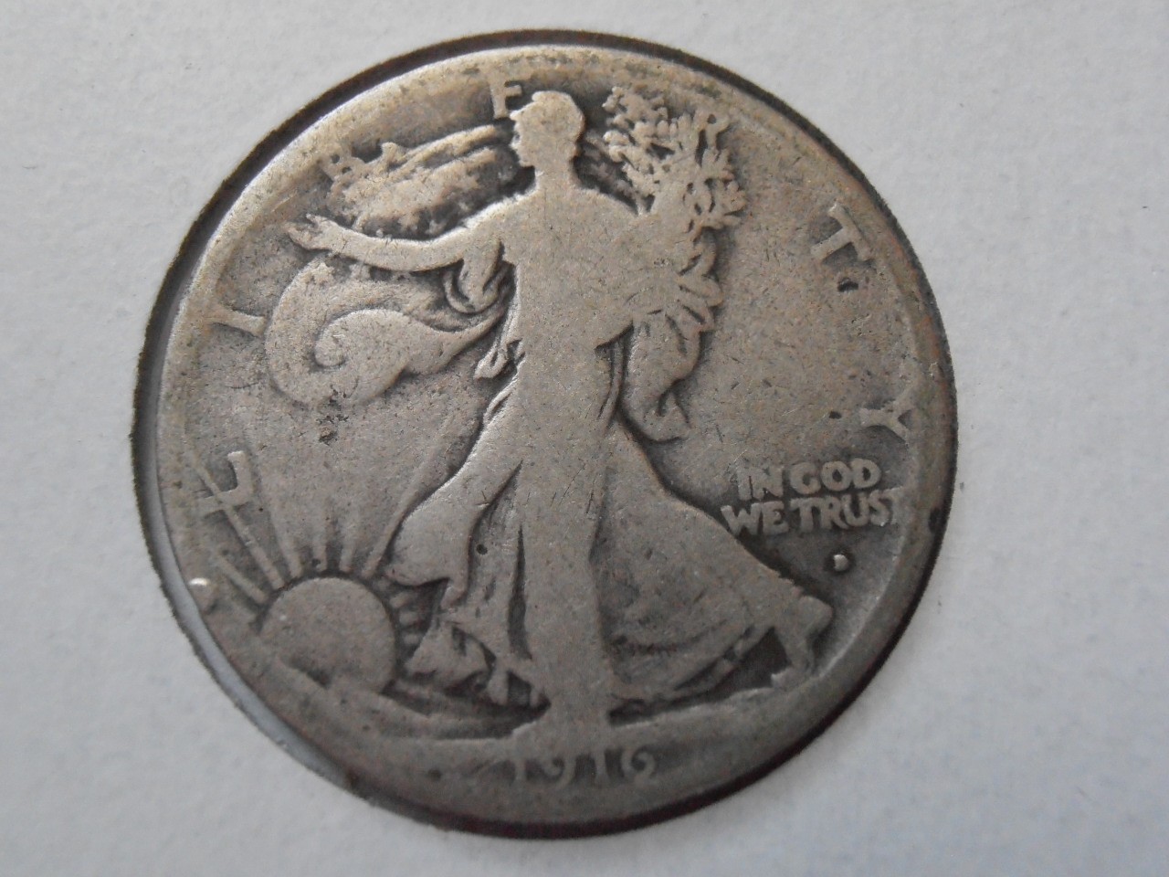 1916 D Walking Liberty Half Dollar, Semi-Key Date, (16DSR2))